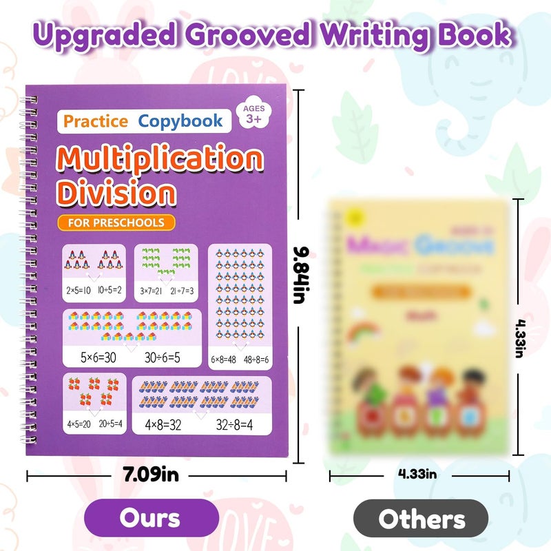 Elover Magic Grooved Writing Practice for Kid-Grooved Handwriting Practice for Kid 5-7 8-10- Magic Copybooks for KidsAges 3-5 Toys for Ages 5-7 Preschool Learning Activities Christmas Gifts (5 Book) - Image 4